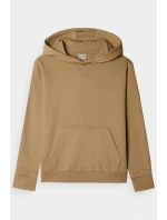 Dziewczęca Nierozpinana Bluza Z Kapturem Gładka Beżowa 4F 4FJWMM00TSWSF1316-83S