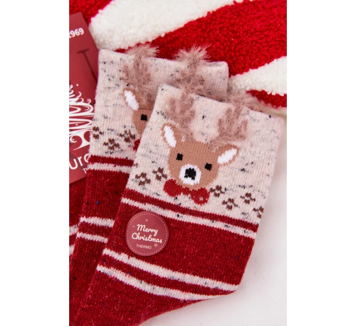Dámské vánoční ponožky S A pruhy  Červené model 21786740 - Aura.via