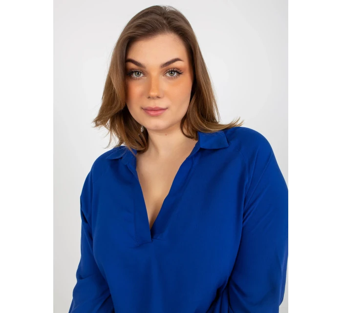 Dámska košeľa LK KS 509032.88P tmavo modrá - FPrice