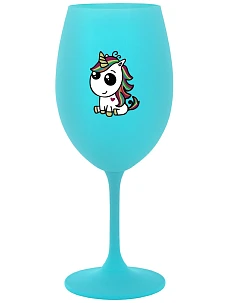 DUHOVÝ JEDNOROŽEC - tyrkysový pohár na víno 350 ml