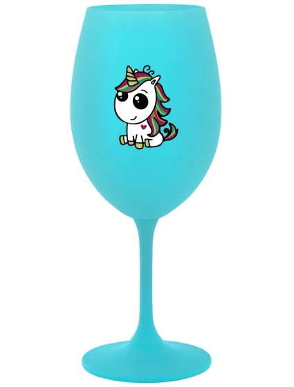 DUHOVÝ JEDNOROŽEC - tyrkysový pohár na víno 350 ml DUHOVÝ JEDNOROŽEC - tyrkysový pohár na víno 350 ml