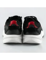 Čierne šnurovacie sneakersy s farebnými vsadkami (6346)