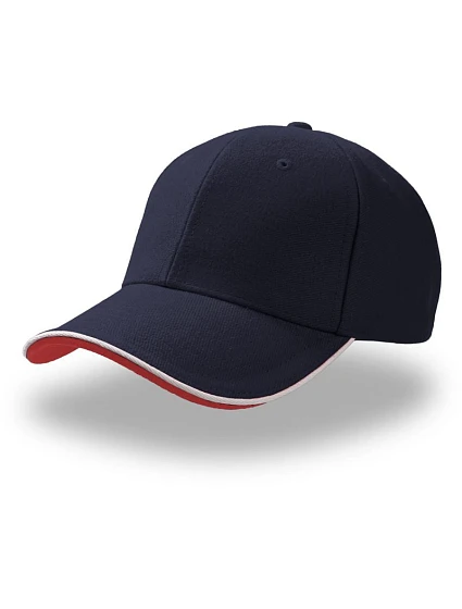 Atlantis Headwear Pilot Piping Sandwich – 6-panelová brúsená čiapka typu „sandwich“ 33.0502 námornícka modrá/biela Atlantis Headwear Pilot Piping Sandwich – 6-panelová brúsená čiapka typu „sandwich“ 33.0502 námornícka modrá/biela