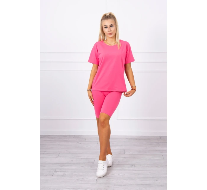 Set top+legíny fuchsiová