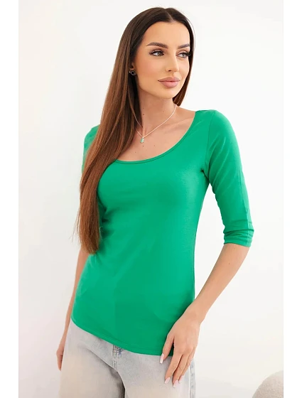 Blúzka s okrúhlym výstrihom zelená Blúzka s okrúhlym výstrihom zelená