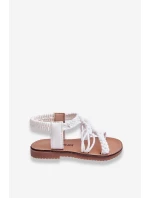 Dziecięce Plecione Wsuwane Sandały Białe Tracy