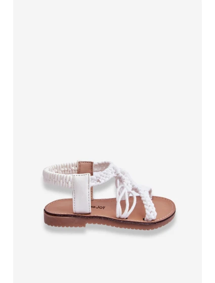 Dziecięce Plecione Wsuwane Sandały Białe Tracy