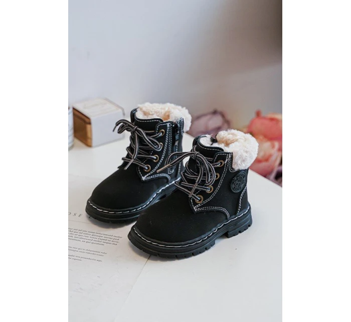 Dětské Trapery Botky Na Zip s Černé model 21640246 - Boto Dětské Trapery Botky Na Zip s Černé model 21640246 - Boto