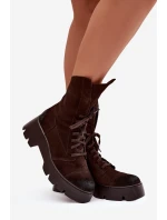 Dámské workery Z Naturalnego Zamszu Zazoo 976 Čokoládové
