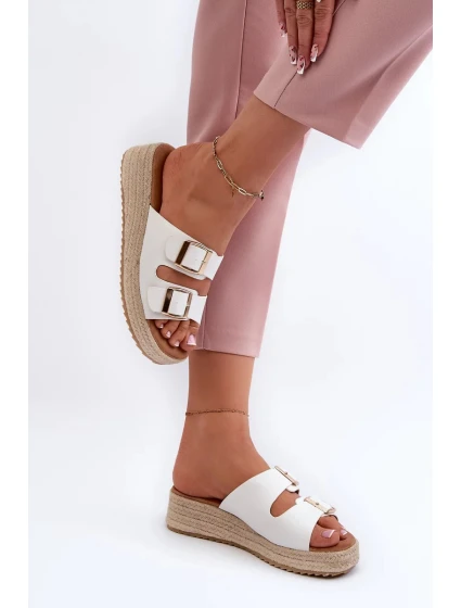 Dámske papuče s opletenou ekokožou, biele Zaloemi Dámske papuče s opletenou ekokožou, biele Zaloemi