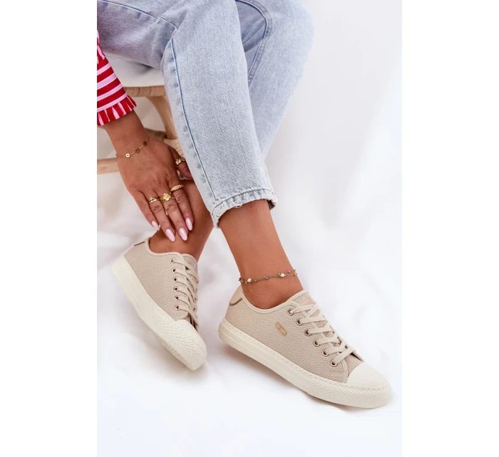 Dámské plátěné tenisky Big Star – béžové