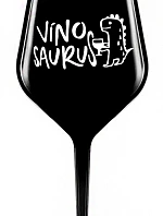 VÍNOSAURUS - čierny nerozbitný pohár na víno 470 ml