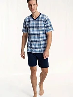 Pánske pyžamo 793 4 Tmavomodrý vzor mix - Luna