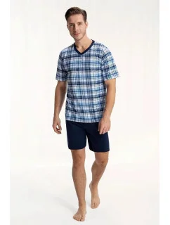 Pánske pyžamo 793 4 Tmavomodrý vzor mix - Luna