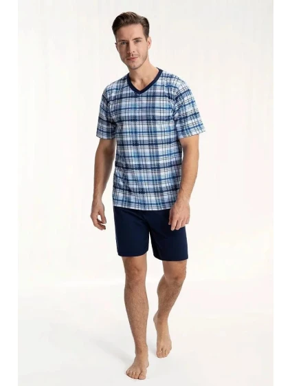 Pánske pyžamo 793 4 Tmavomodrý vzor mix - Luna Pánske pyžamo 793 4 Tmavomodrý vzor mix - Luna