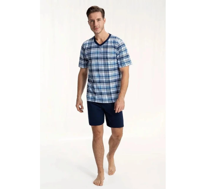 Pánske pyžamo 793 4 Tmavomodrý vzor mix - Luna Pánske pyžamo 793 4 Tmavomodrý vzor mix - Luna