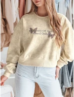 Dámská oversize mikina s kravatou v barvě  ecru Dstreet model 21988051 - FashionStreet