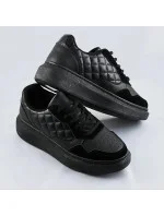 Čierne dámske šnurovacie športové poltopánky (RC-50)