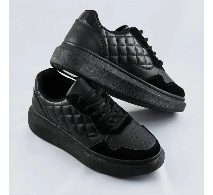 Čierne dámske šnurovacie športové poltopánky (RC-50)