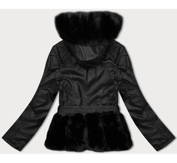 Čierna dámska bunda s kapucňou J Style (11Z8077)