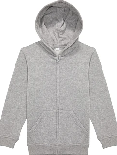B&C ID.334 Zip Hood /kids Detská mikina s kapucňou 01.K334 športovo sivá