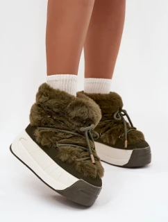 Dámské sněhule na masivní platformě s a kožešinou model 21711522 - Boto