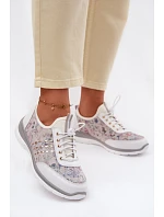 Dámské vzorované kožené polobotky D&A GR61-5990 bílé