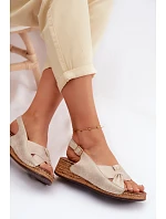 Pohodlné dámské sandály na platformě zlaté model 22133239 - Boto