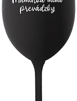 MAMINKA MIMO PREVÁDZKY - čierny pohár na víno 350 ml