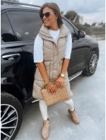 Dámská prošívaná vesta béžová Dstreet model 21965438 - FashionStreet Dámská prošívaná vesta béžová Dstreet model 21965438 - FashionStreet