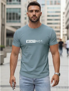 Pánske streetwearové tričko s klasickou potlačou petrol FashionStreet NX5122R