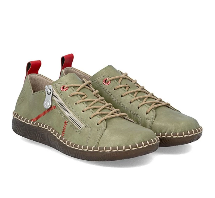 Dámské pohodlné zelené polobotky model 21910639 - Rieker