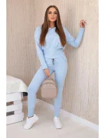 Súprava so širokými rebrami modrej farby