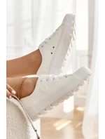 Modne Lakierowane Trampki Big Star KK274045 Białe Modne Lakierowane Trampki Big Star KK274045 Białe