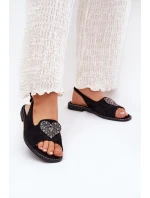 Dámské Sandály S Ozdobným  Černé model 21691532 - S.Barski