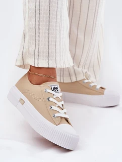 Trampki Damskie Na Platformie LEE ISLA C WOMEN LOW 50251001 Beżowe