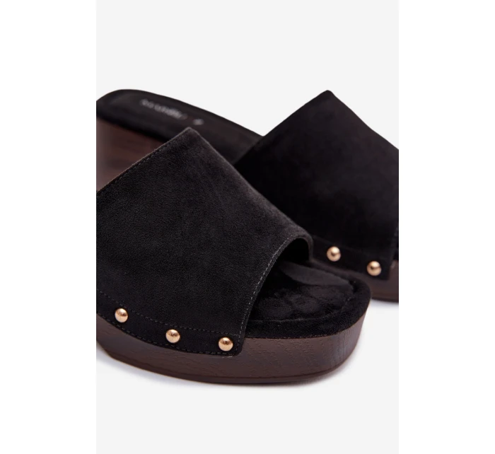 Dámské sandály na s zlatými přezkami Černé model 21951383 - Boto