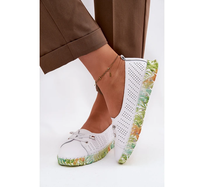 Kožené dámské polobotky S.Barski GR61-5970 Bílé