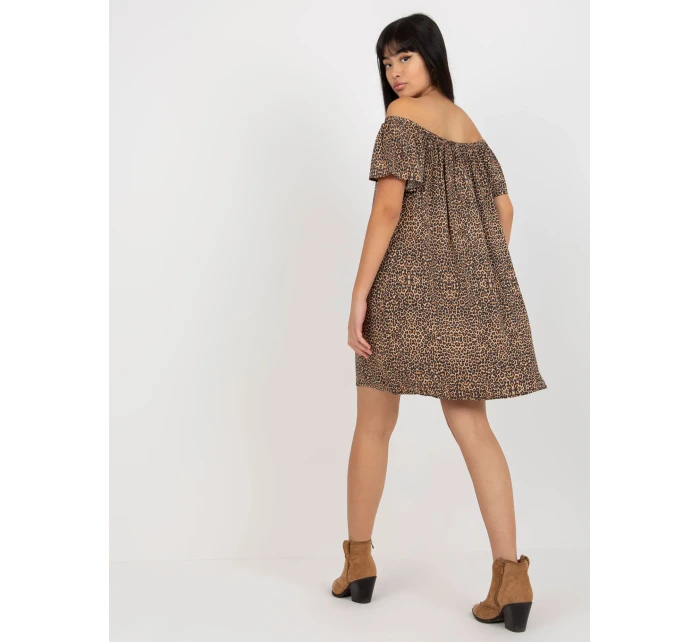 Dámské šaty model 18116319 hnědé - FPrice Dámské šaty model 18116319 hnědé - FPrice