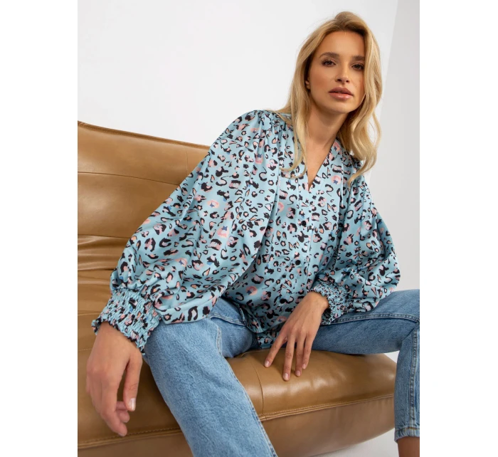 Dámska košeľa LK KS 509017 2.78 čierna a modrá - FPrice