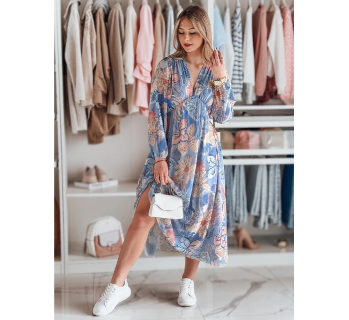 květinové maxi šaty světle modré Dstreet model 21986147 - FashionStreet