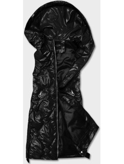 Čierna dámska vesta s kapucňou (6028)