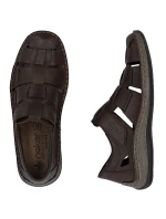 Pánske hnedé kožené čižmy Rieker 05281-25 Pánske hnedé kožené čižmy Rieker 05281-25