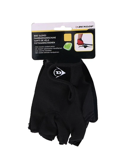 CYKLISTICKÉ RUKAVICE SENIOR BLACK DUNLOP R.S