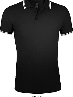 SOL'S Pasadena Men Pánske polo tričko z piké 25.0577 čierna/biela