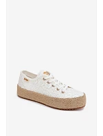 Krajkové tenisky espadrilky na platformě model 22102795 Bílé - Lee Cooper
