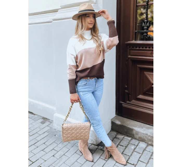 Dámsky sveter SERENE coffee FashionStreet MY1978