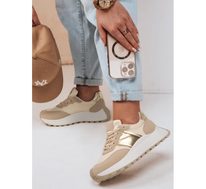 Dámské tenisky s podrážkou beige Dstreet model 21983228 - FashionStreet Dámské tenisky s podrážkou beige Dstreet model 21983228 - FashionStreet