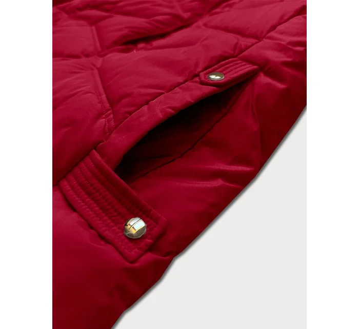 Zimowa kurtka damska z kapturem  bordowa model 21247959 - LHD