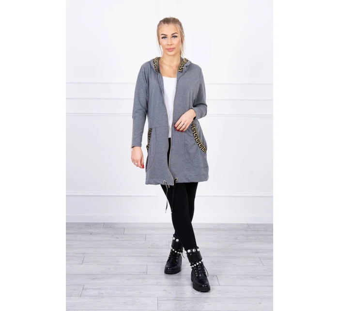 Mikina s ozdobnou páskou grafitová Mikina s ozdobnou páskou grafitová